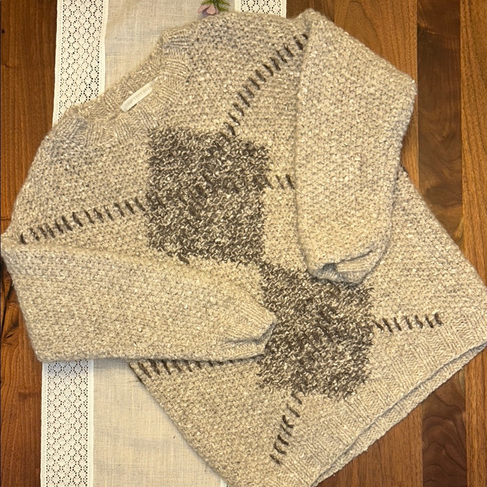 Cozy Beige and Gray Sweater